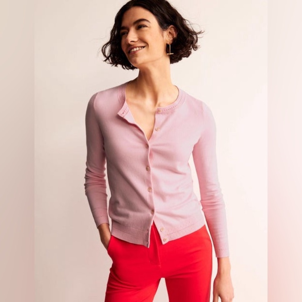 Boden Catriona Cotton Cardigan Orchid Pink size S with tags